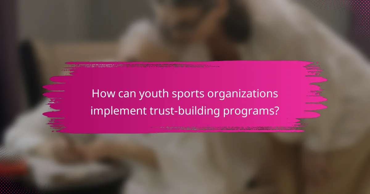 How can youth sports organizations implement trust-building programs?