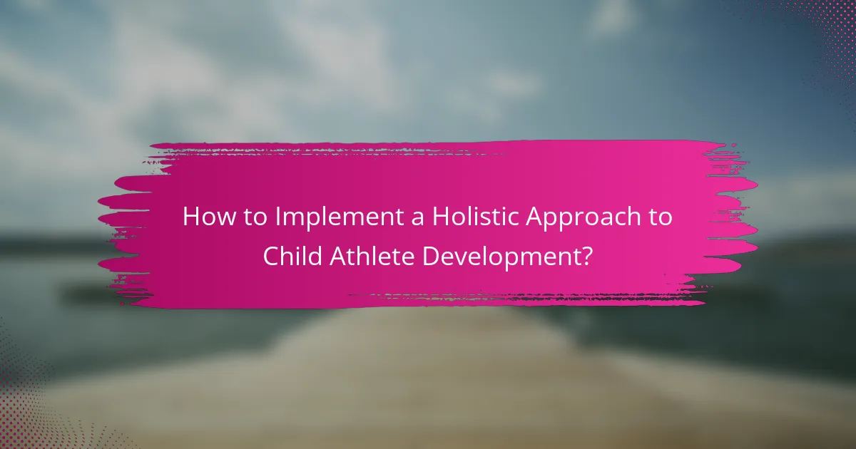 How to Implement a Holistic Approach to Child Athlete Development?