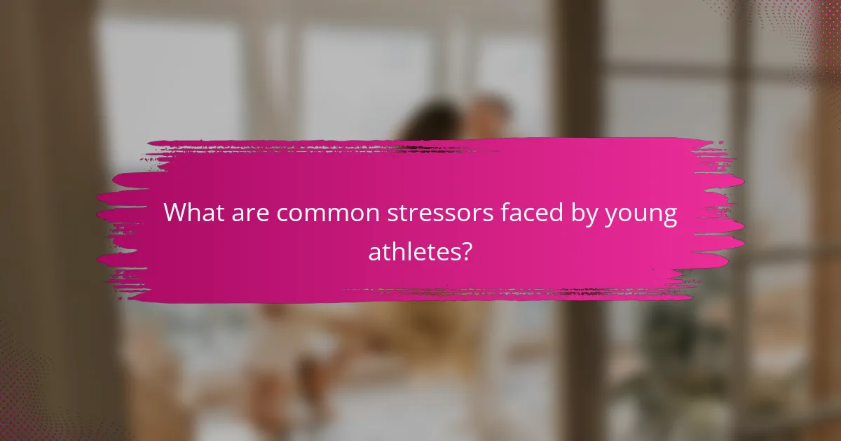 What are common stressors faced by young athletes?