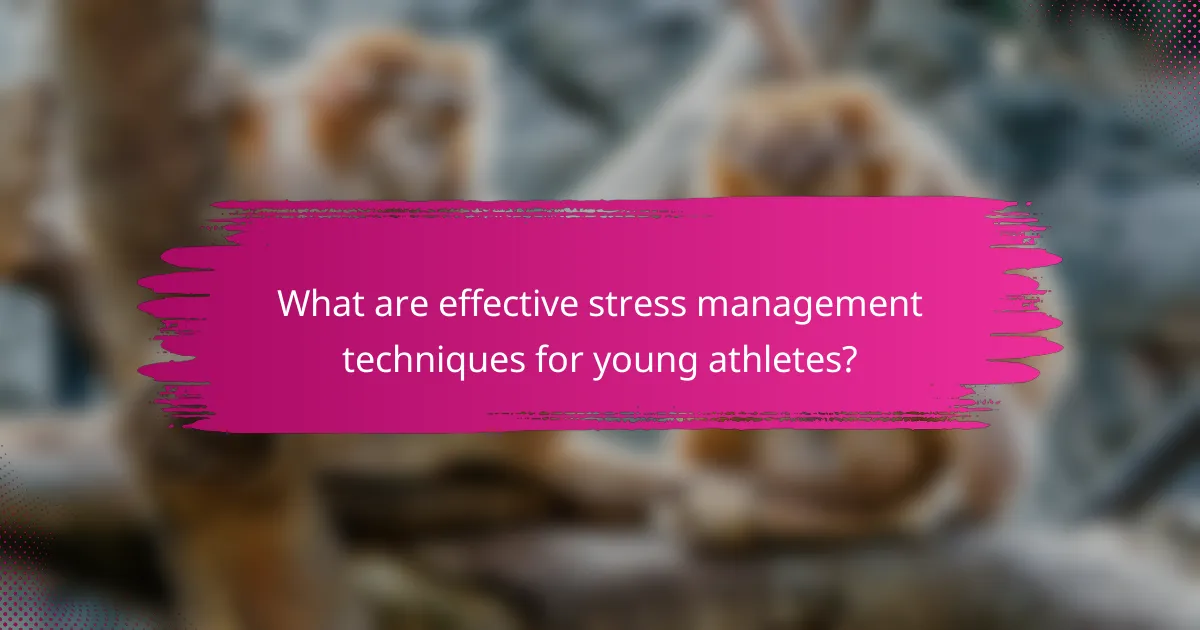 What are effective stress management techniques for young athletes?