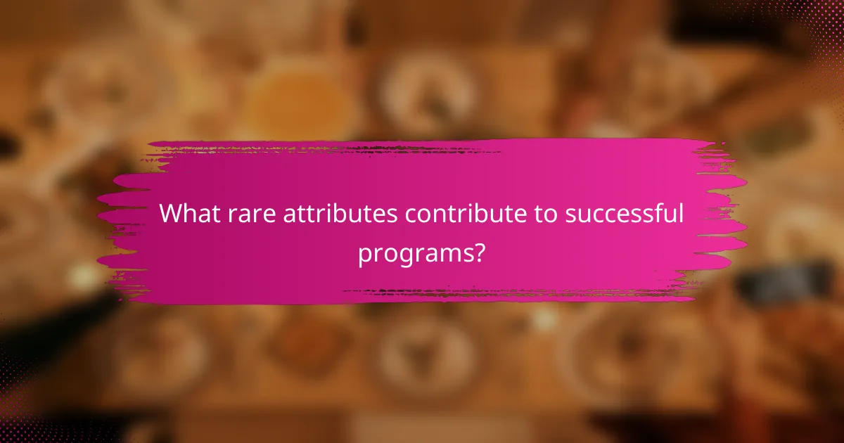 What rare attributes contribute to successful programs?