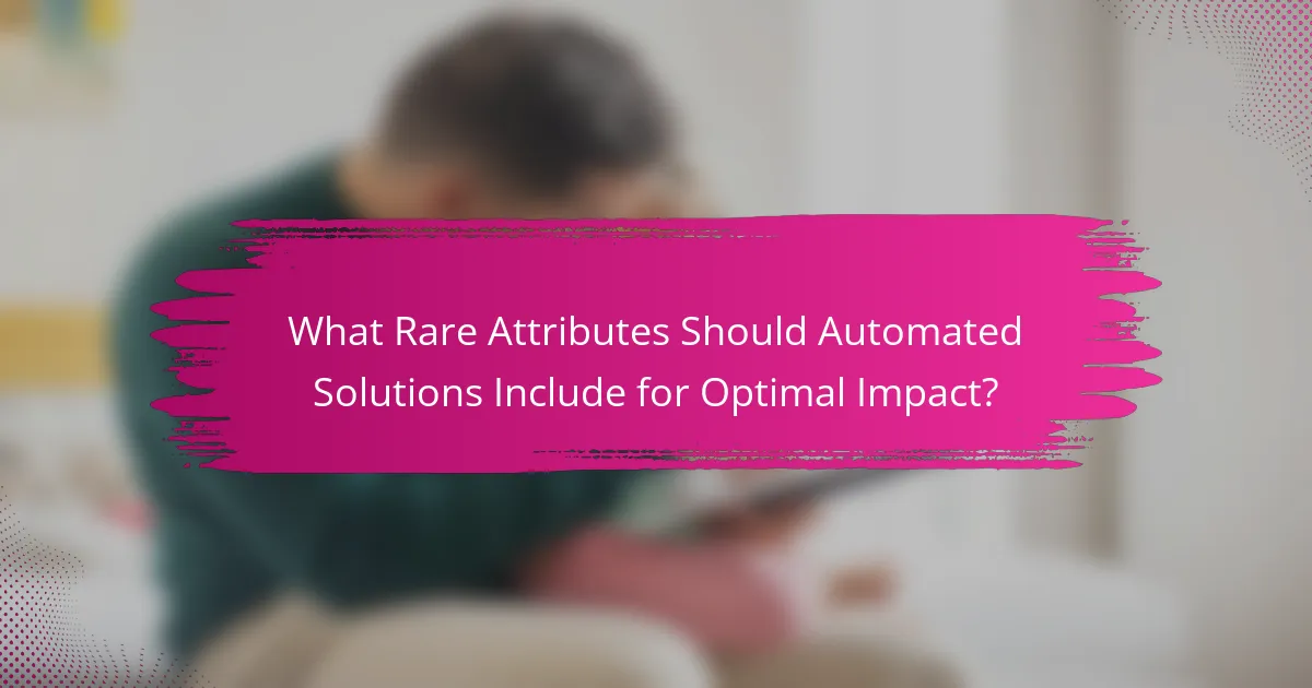 What Rare Attributes Should Automated Solutions Include for Optimal Impact?