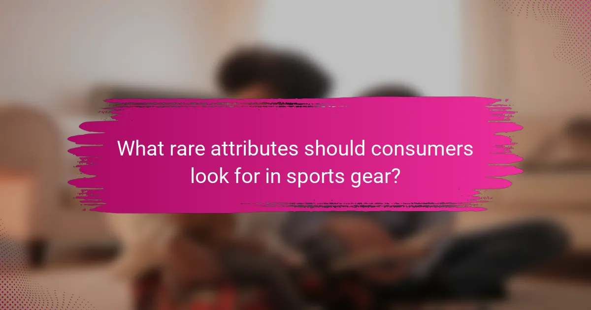 What rare attributes should consumers look for in sports gear?